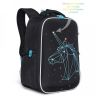 Рюкзак школьный Grizzly RG-165-1 черный - голубой (Gr27951)