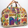 Дорожная сумка саквояж Mane 40561 бежевый, фиолетовый, зеленый, оранжевый