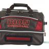 Дорожная сумка на колесах Rion 143 коричневая с красным
